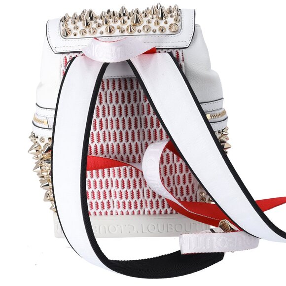 Christian Louboutin Explorafunk Small Backpack White Calfskin Gold Spikes main image 5